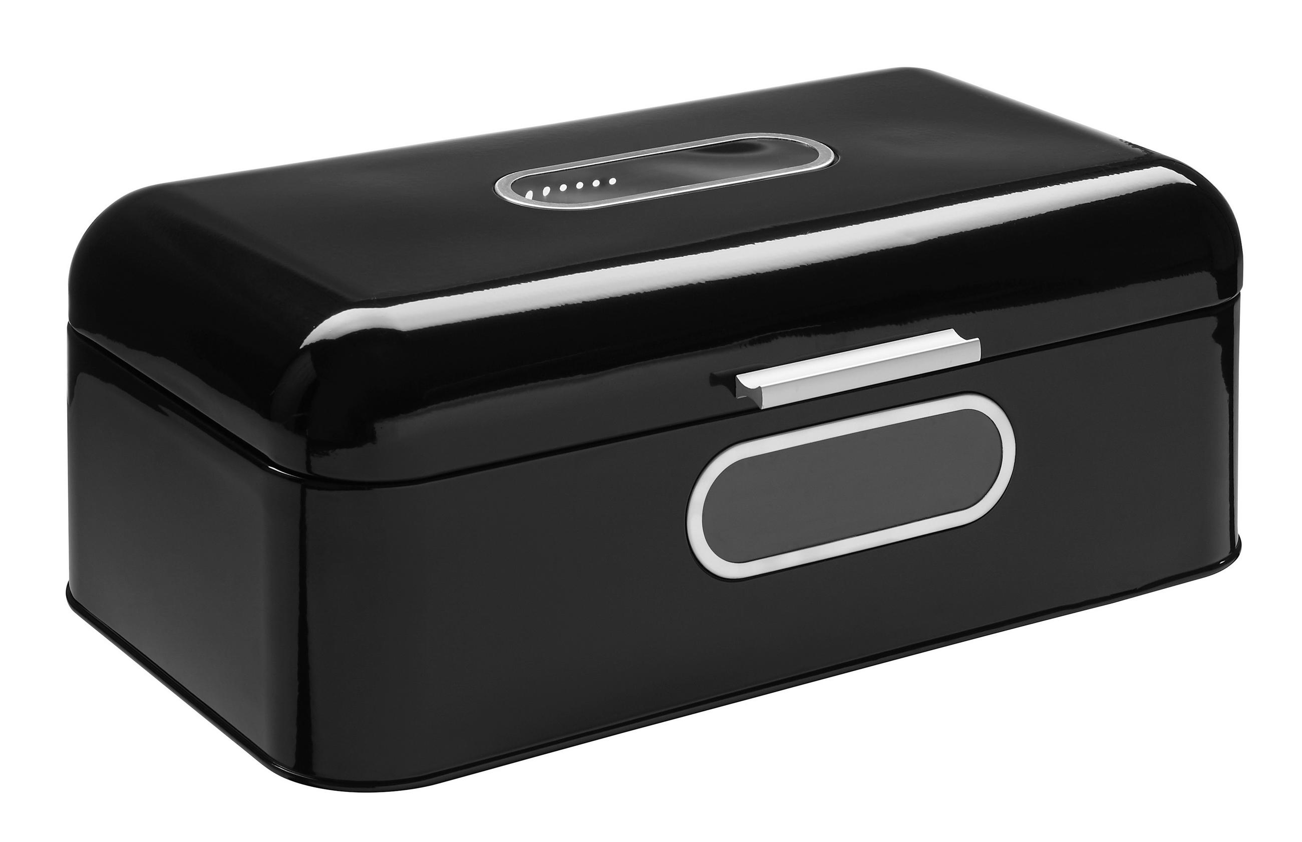 BROTKASTEN - Schwarz, Trend, Metall (42,5/23,8/17cm) - Echtwerk