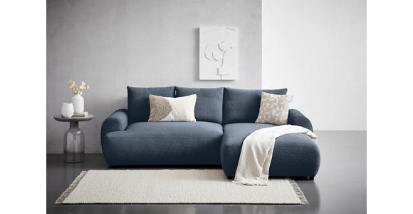 ECKSOFA Dunkelblau Webstoff  - Schwarz/Dunkelblau, MODERN, Kunststoff/Textil (265/175cm) - Carryhome