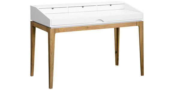 SCHREIBTISCH 120/60/76,5-86 cm  in Weiß, Eichefarben  - Eichefarben/Weiß, MODERN, Holz/Holzwerkstoff (120/60/76,5-86cm) - Novel