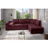 ECKSCHLAFSOFA Alvito in Mikrofaser Bordeaux  - Bordeaux/Schwarz, MODERN, Holz/Textil (298/202cm) - MID.YOU