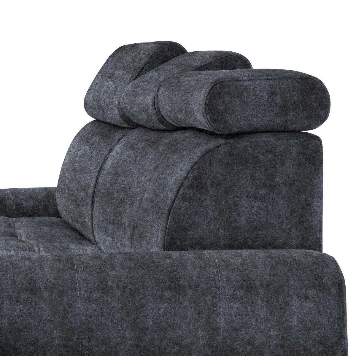 ECKSOFA in Velours Grau  - Chromfarben/Grau, Design, Kunststoff/Textil (173/276cm) - Stylife