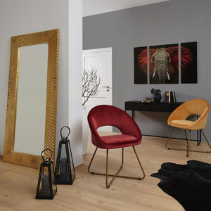 STUHL in Metall, Textil, Holzwerkstoff Orange, Goldfarben STUHL in Metall, Textil, Holzwerkstoff Orange, Goldfarben