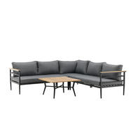 LOUNGEGRUPP 2 delar  - grå/svart, Basics, metall/trä (152/152/76cm)