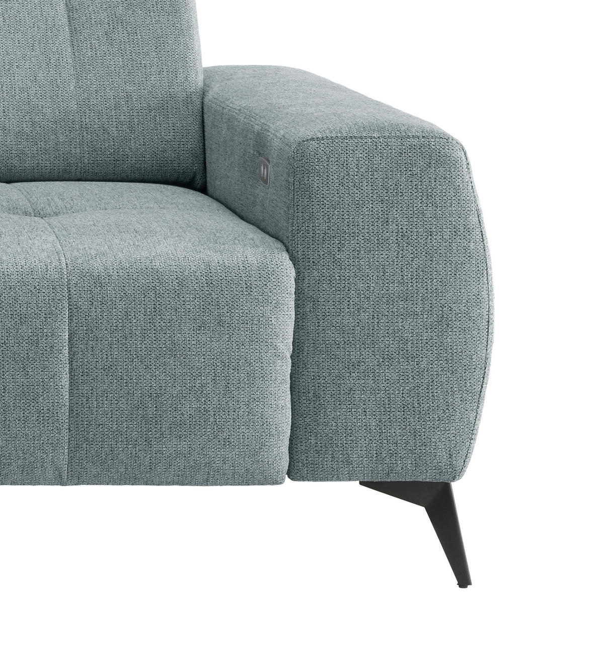 ECKSOFA in Chenille Mintgrün  - Schwarz/Mintgrün, Modern, Textil/Metall (180/258cm) - Livetastic