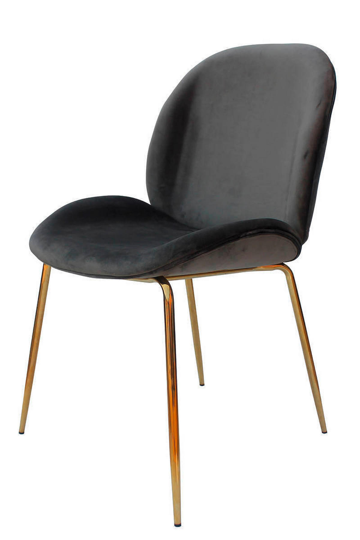 STUHL-SET 2 Stück  in Eisen  - Messingfarben/Grau, Design, Kunststoff/Metall (47/90/59cm) - Kayoom