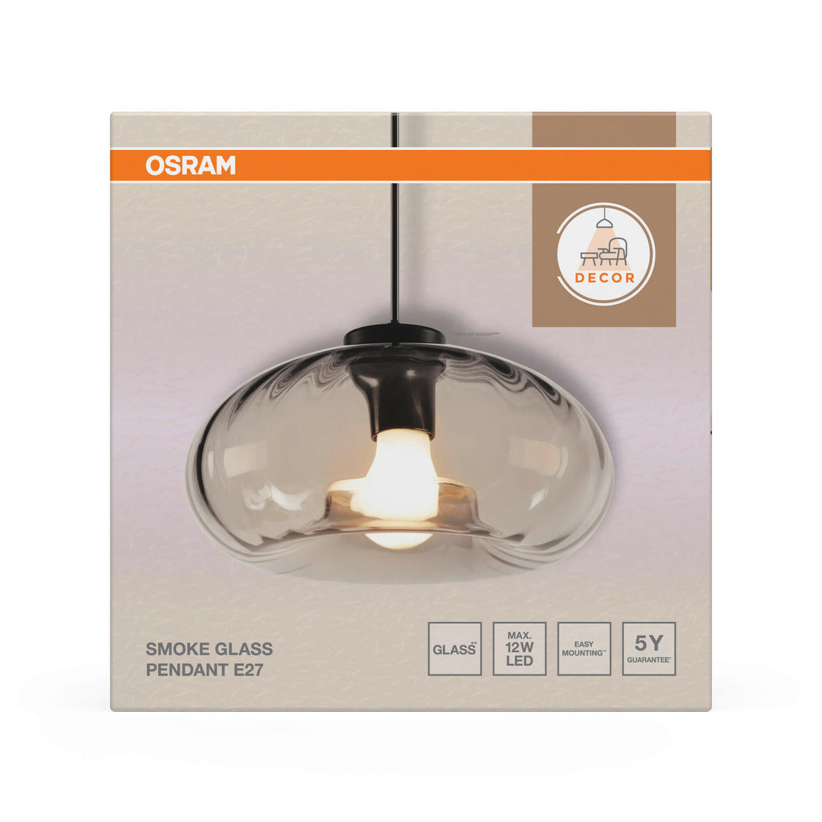 HÄNGELEUCHTE 28/118,5 cm  - Schwarz, Design, Glas/Metall (28/118,5cm) - Osram