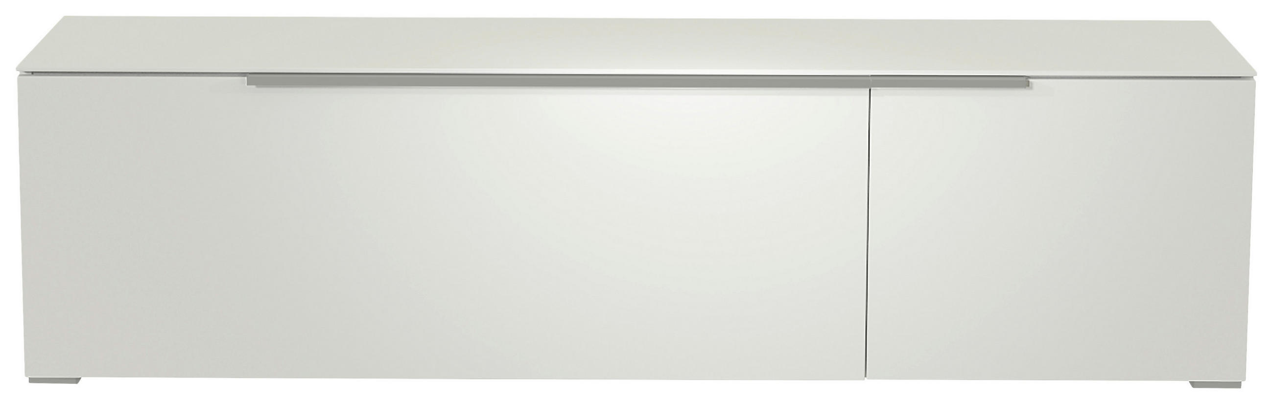 LOWBOARD  in 160/43/45 cm  - Alufarben/Weiß, Design, Glas/Holzwerkstoff (160/43/45cm) - Moderano