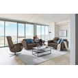 3-SITZER-SOFA in Leder Dunkelbraun  - Dunkelbraun/Schwarz, Design, Leder/Metall (190/84/99cm) - Dieter Knoll