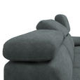 ECKSOFA in Samt Grau  - Schwarz/Grau, Design, Textil/Metall (187/295cm) - Novel