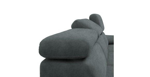 ECKSOFA in Samt Grau  - Schwarz/Grau, Design, Textil/Metall (187/295cm) - Novel