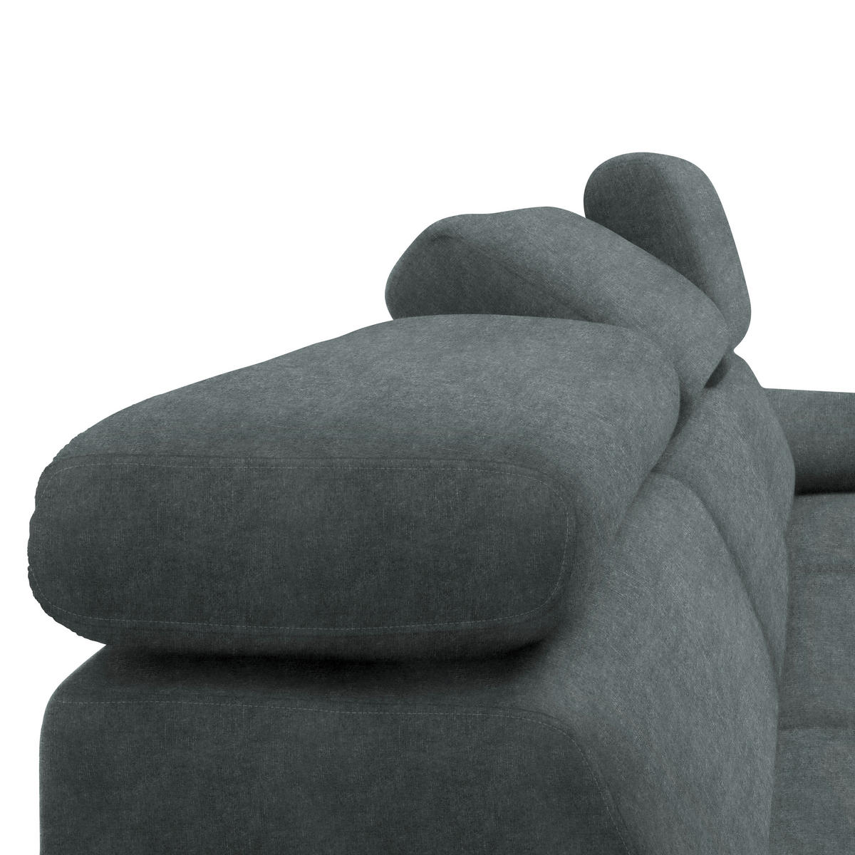 ECKSOFA in Velours Grau  - Schwarz/Grau, Design, Textil/Metall (187/295cm) - Novel