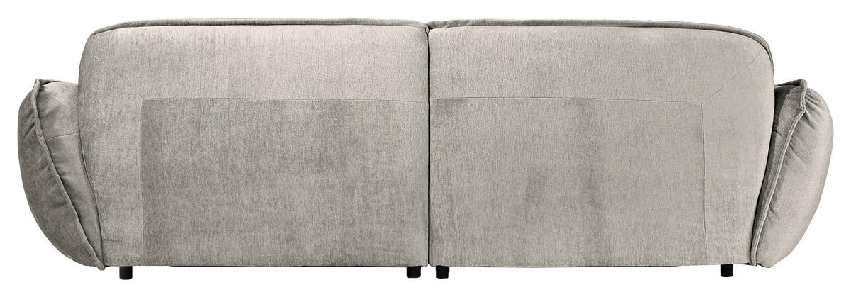 BIGSOFA in Chenille Silberfarben  - Silberfarben/Schwarz, Modern, Kunststoff/Textil (285/87/184cm) - Trendmanufaktur