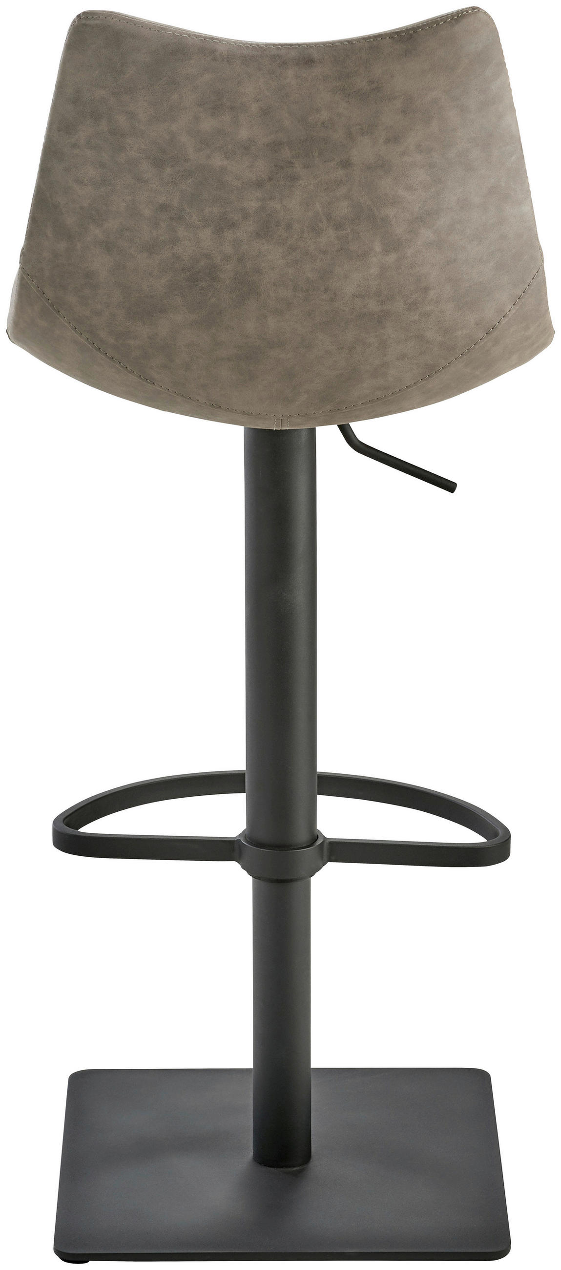 BARHOCKER Lederlook Schlammfarben Stahl Sitzfläche 360° drehbar  - Schlammfarben/Schwarz, Design, Textil/Metall - Novel