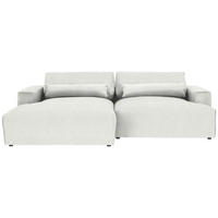 ECKSOFA Struktur Weiss  - Weiss/Schwarz, Design, Kunststoff/Textil (187/267cm) - Stylife