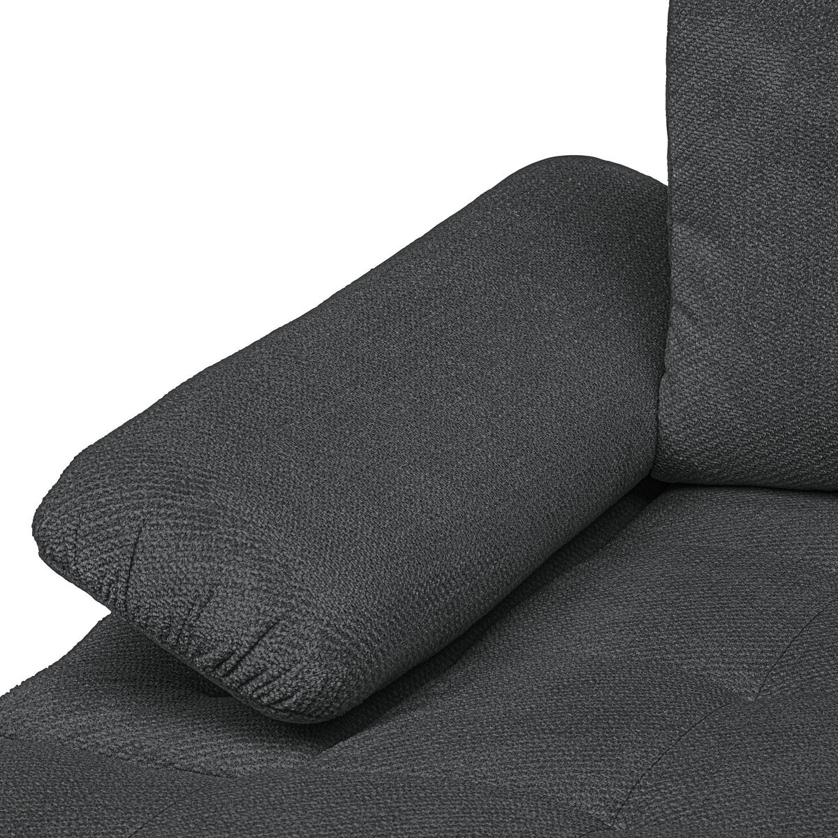 ECKSOFA Dunkelgrau Webstoff  - Dunkelgrau/Schwarz, KONVENTIONELL, Kunststoff/Textil (162/282cm) - Carryhome