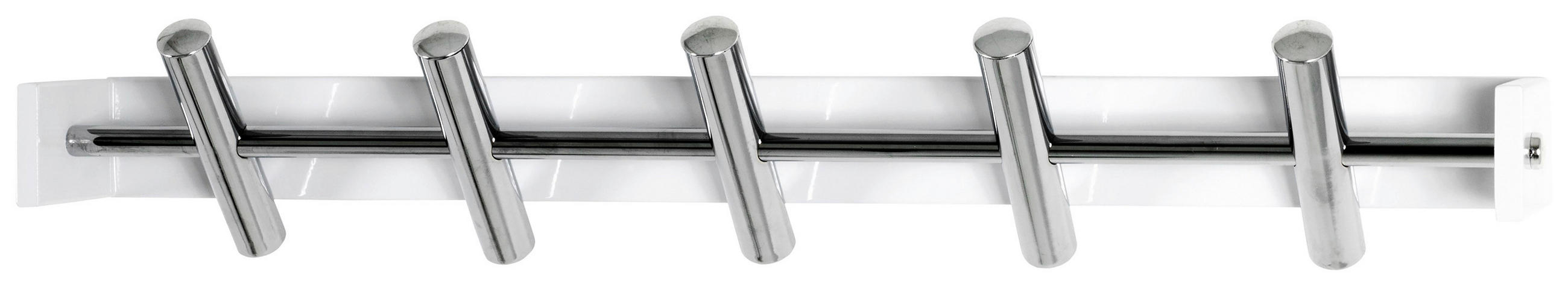 HAKENLEISTE  in Weiß, Chromfarben  - Chromfarben/Weiß, Design, Metall (60/10/10cm)