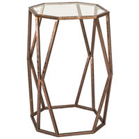 BEISTELLTISCH 37/37/50 cm Bronzefarben achteckig  - Bronzefarben, Design, Glas/Metall (37/37/50cm)
