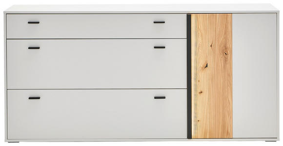 SIDEBOARD Esche massiv Weiß, Eschefarben Beleuchtung  - Anthrazit/Eschefarben, KONVENTIONELL, Holz/Holzwerkstoff (183/88,2/43,8cm) - Hom`in