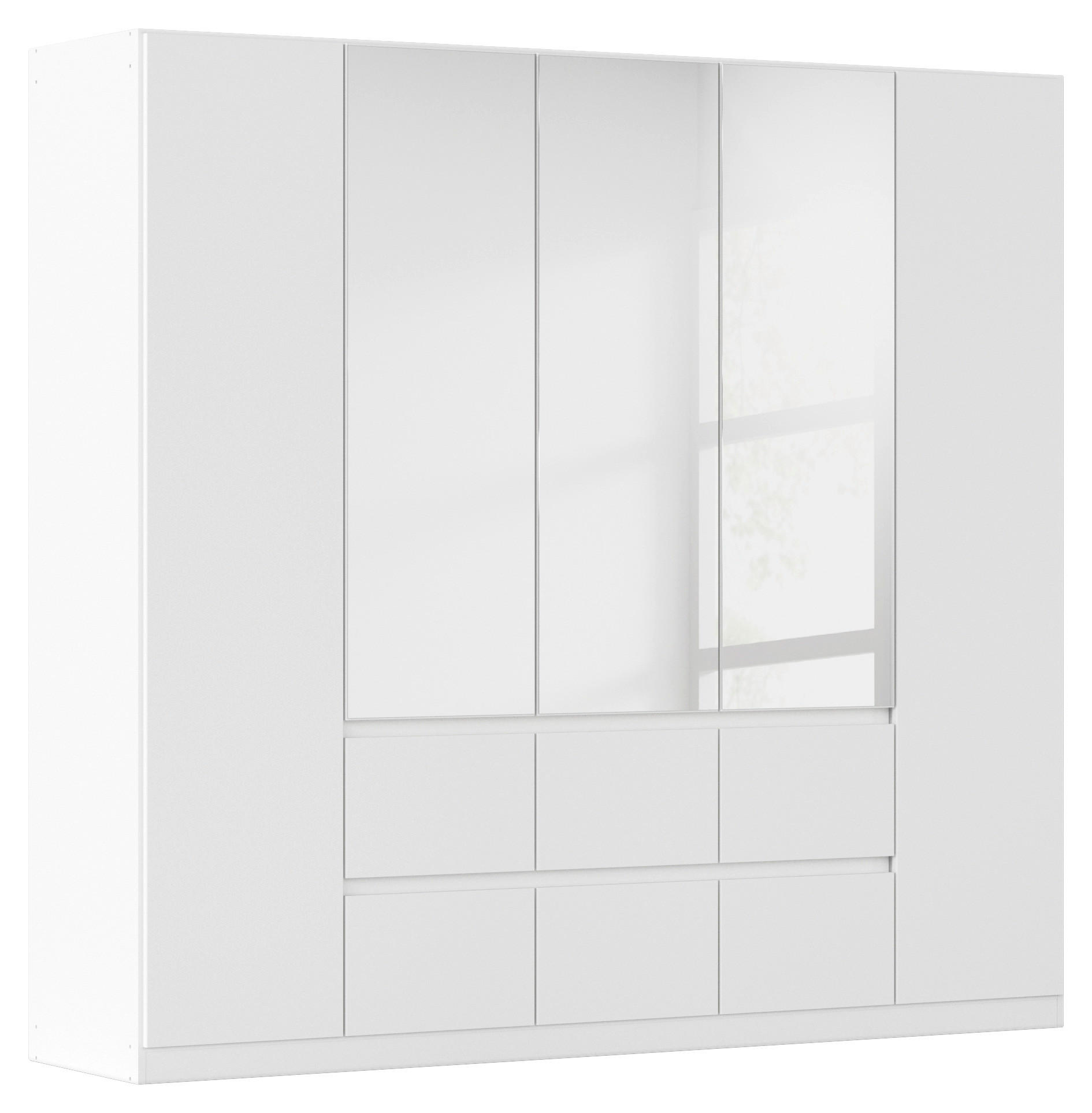 DREHTÜRENSCHRANK in Weiss, Silberfarben  - Weiss/Silberfarben, Basics, Holzwerkstoff (226/210/54cm) - Rauch Möbel
