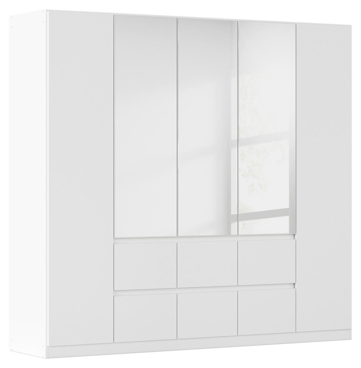DREHTÜRENSCHRANK 226/210/54 cm 5-türig Weiß, Silberfarben  - Silberfarben/Weiß, Basics, Holzwerkstoff (226/210/54cm) - Rauch Möbel