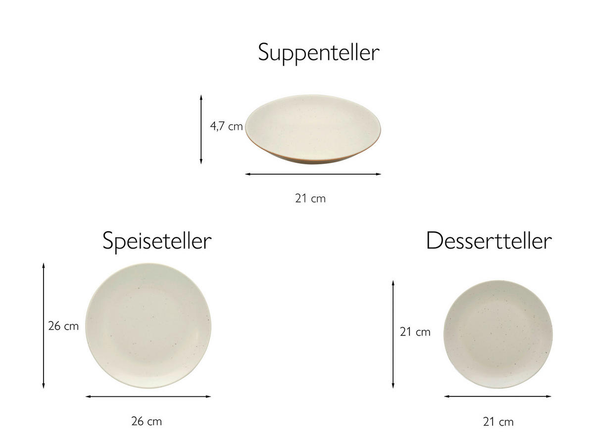 SERVIS 12 delar  - multicolor, Trend, keramik (27cm) - Creatable