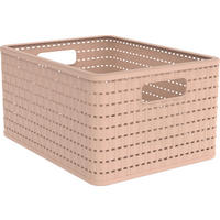 KOŠ růžová - růžová, Basics, plast (36,8/27,8/19,1cm)