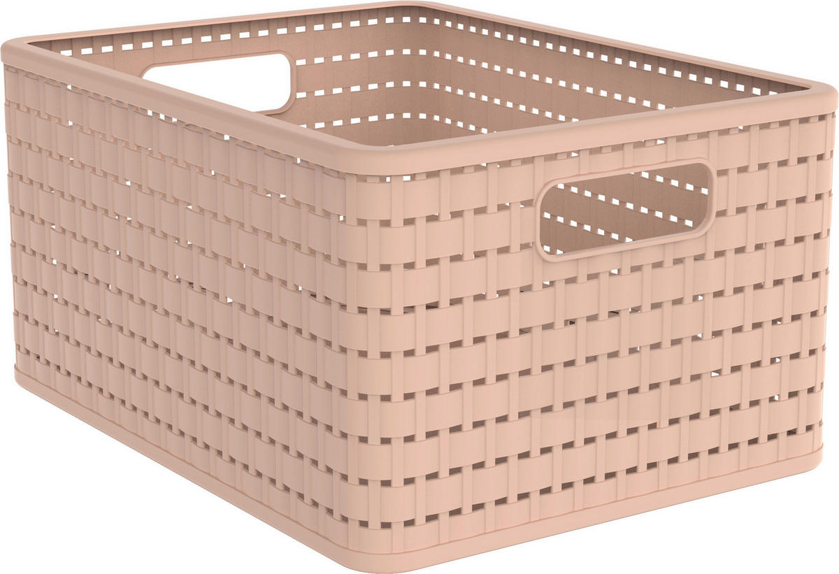 KOŠ růžová - růžová, Basics, plast (36,8/27,8/19,1cm)