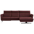 ECKSOFA in Echtleder Bordeaux  300/157 cm  - Bordeaux/Schwarz, Design, Leder/Metall (300/157cm) - Dieter Knoll