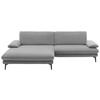 ECKSOFA in Velours Hellgrau  - Hellgrau/Schwarz, Design, Textil/Metall (184/284cm) - Dieter Knoll
