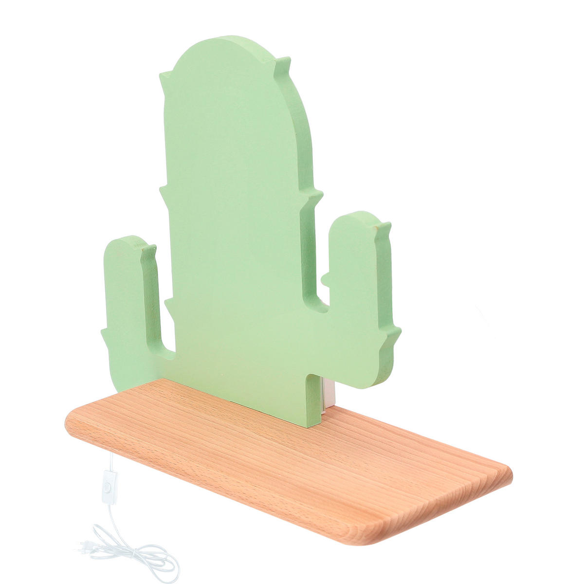 VÄGGLAMPA FÖR BARN Cactus 1 33/12/27.5 cm   - grön, Basics, metall/trämaterial (33/12/27.5cm)