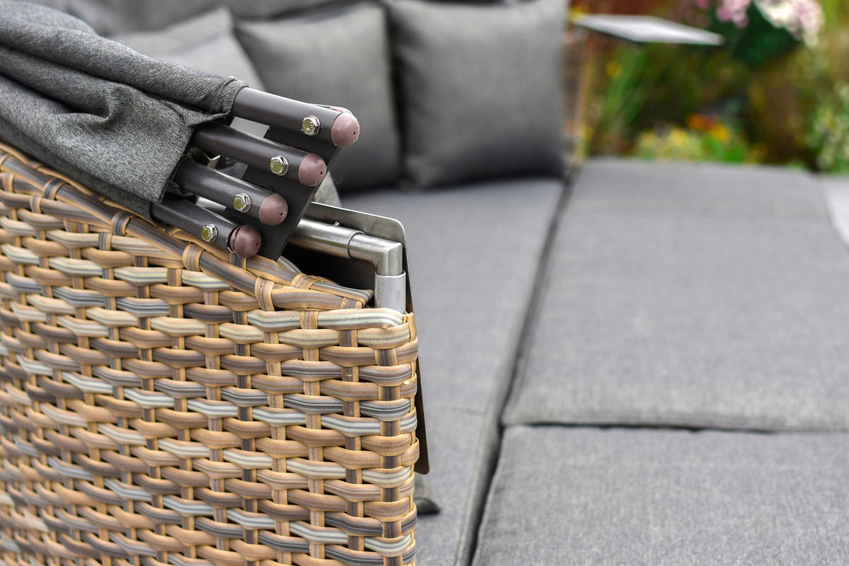 GARTENMUSCHEL 180/145/183 cm Aluminium  - Naturfarben/Grau, MODERN, Kunststoff/Metall (180/145/183cm) - Gardenson