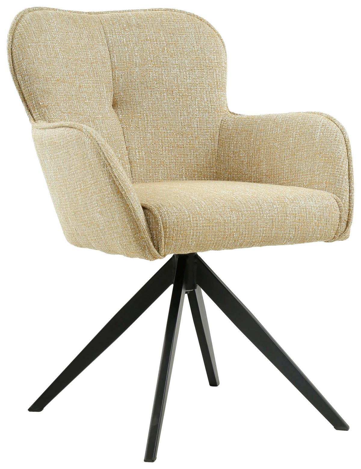 ARMLEHNSTUHL  in Eisen Webstoff  - Gelb/Schwarz, Design, Textil/Metall (62/88/65cm) - Novel