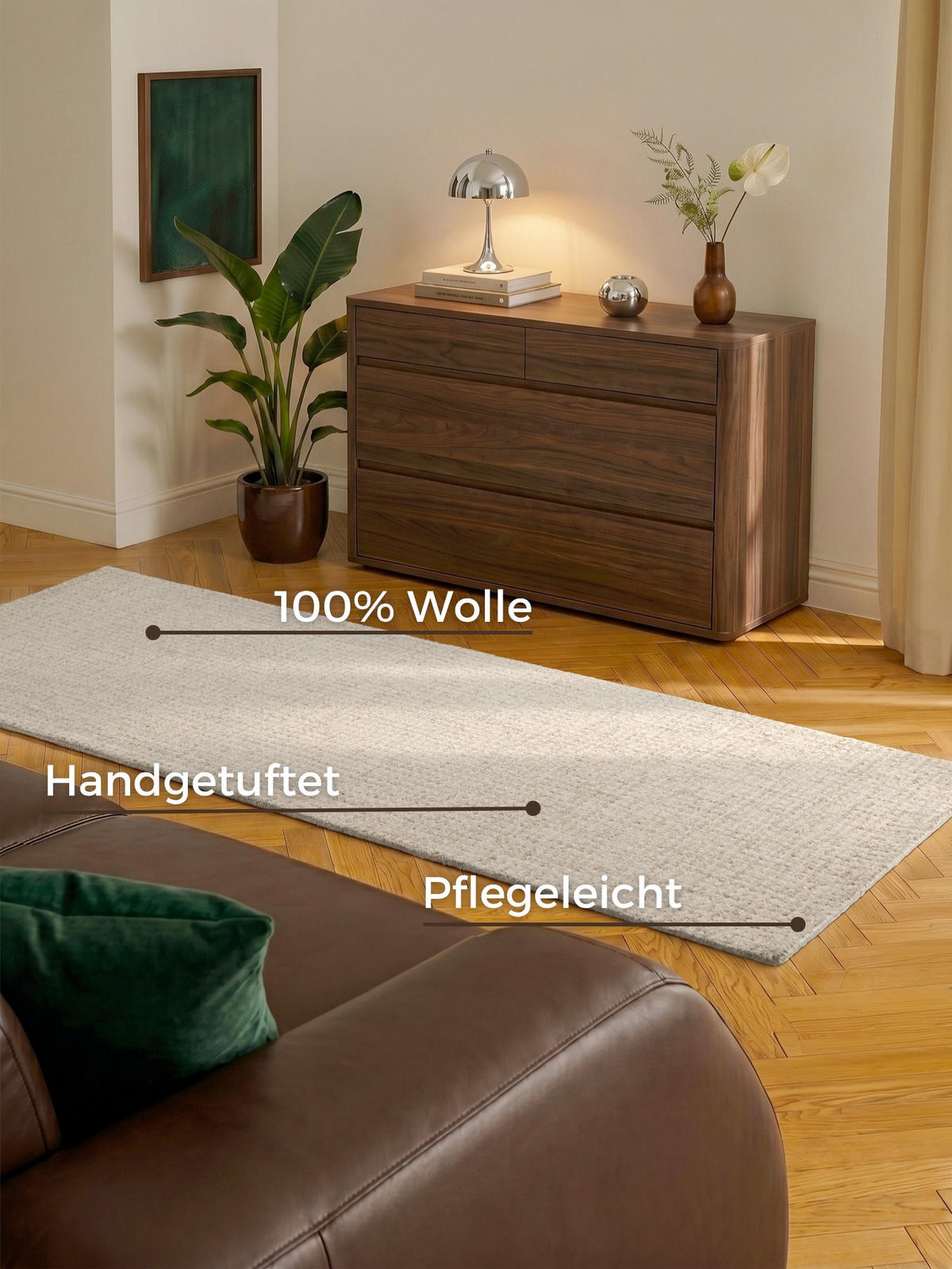 LÄUFER 80/250 cm Eloise  - Creme/Grau, Basics, Textil (80/250cm) - Hanse Home
