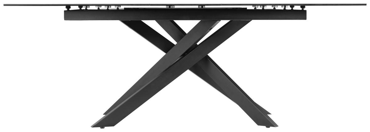ESSTISCH 168-210/90/76 cm  Metall, Glas, Keramik ausziehbar rechteckig Grau, Schwarz  - Schwarz/Grau, MODERN, Glas/Keramik (168-210/90/76cm) - P & B