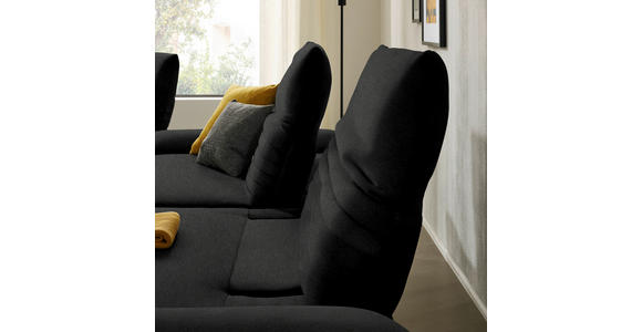 ECKSOFA  in Teddystoff Schwarz  280/170-195 cm  - Schwarz, Design, Textil/Metall (280/170-195cm) - Dieter Knoll