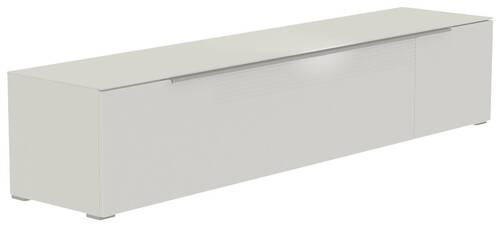 LOWBOARD in 210/43/45 cm - Alufarben/Weiß, Design, Glas/Holzwerkstoff (210/43/45cm) - Moderano