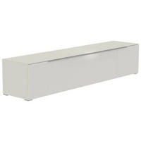 LOWBOARD Weiss, Alufarben  210/43/45 cm  - Weiss/Alufarben, Design, Glas/Holzwerkstoff (210/43/45cm) - Moderano