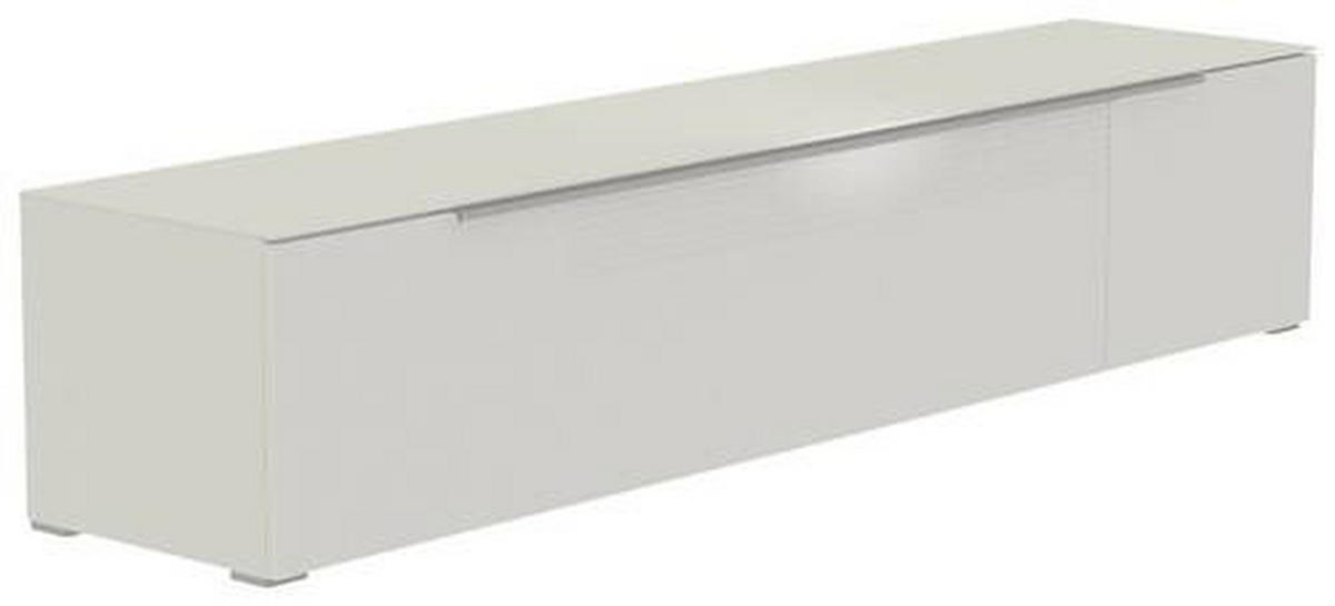 LOWBOARD Weiss, Alufarben  210/43/45 cm  - Weiss/Alufarben, Design, Glas/Holzwerkstoff (210/43/45cm) - Moderano