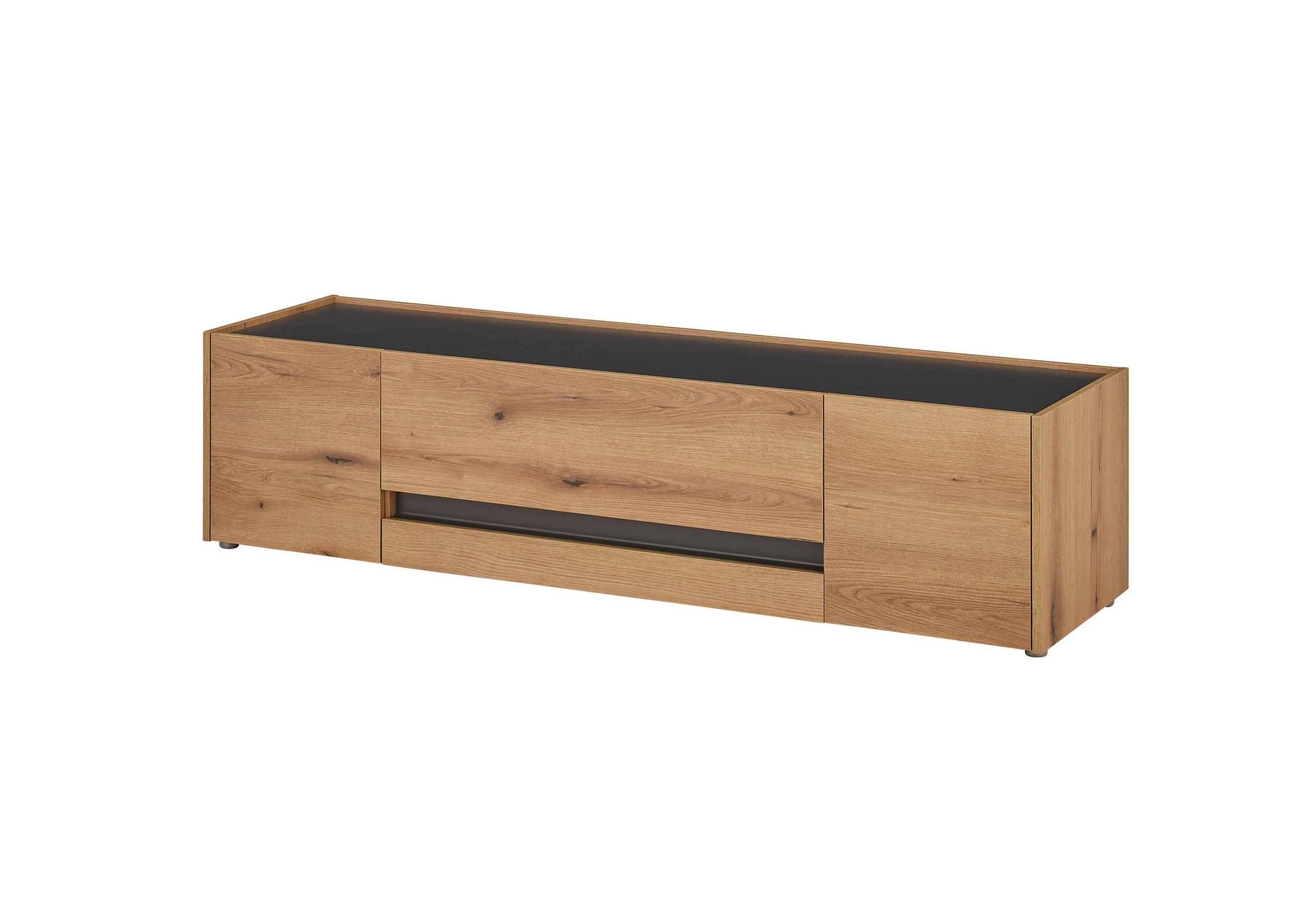 LOWBOARD  170/42/45 cm 2 Schublade(n) Beimöbel erhältlich, stehend  - Eichefarben/Anthrazit, Design, Holzwerkstoff/Kunststoff (170/42/45cm) - Modante
