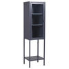 VITRINE in Grau  - Grau, Design, Glas/Metall (40,5/150/35cm) - Livetastic