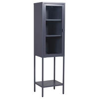 VITRINE in Grau  - Grau, Design, Glas/Metall (40,5/150/35cm) - Livetastic