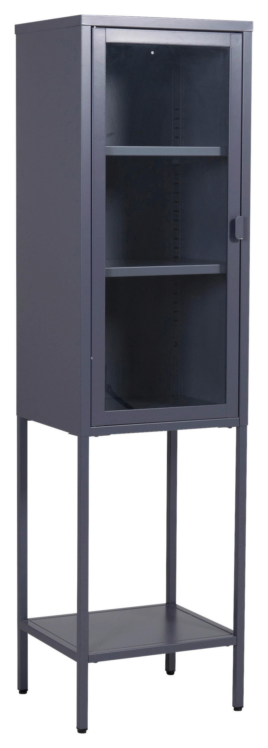 VITRINE in Grau  - Grau, Design, Glas/Metall (40,5/150/35cm) - Livetastic