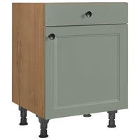 SCHUBKASTENUNTERSCHRANK 60/87/56 cm  in Grün, Eichefarben  - Eichefarben/Schwarz, MODERN, Holzwerkstoff/Metall (60/87/56cm) - Nobilia