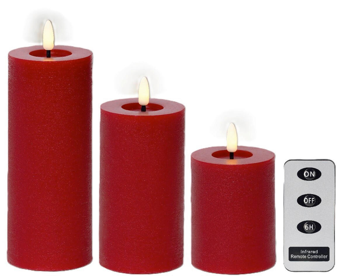 LED-KERZE  - Rot, Basics, Kunststoff/Paraffin - Ambia Home