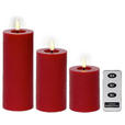 LED-KERZE - Rot, Basics, Kunststoff/Paraffin - Ambia Home