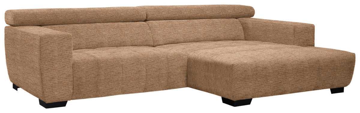 ECKSOFA in Webstoff Orange  279/182 cm  - Schwarz/Orange, KONVENTIONELL, Textil/Metall (279/182cm) - Hom`in