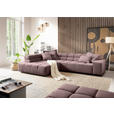 ECKSOFA  in Feincord Altrosa  215/319 cm  - Schwarz/Altrosa, Design, Kunststoff/Textil (215/319cm) - Hom`in