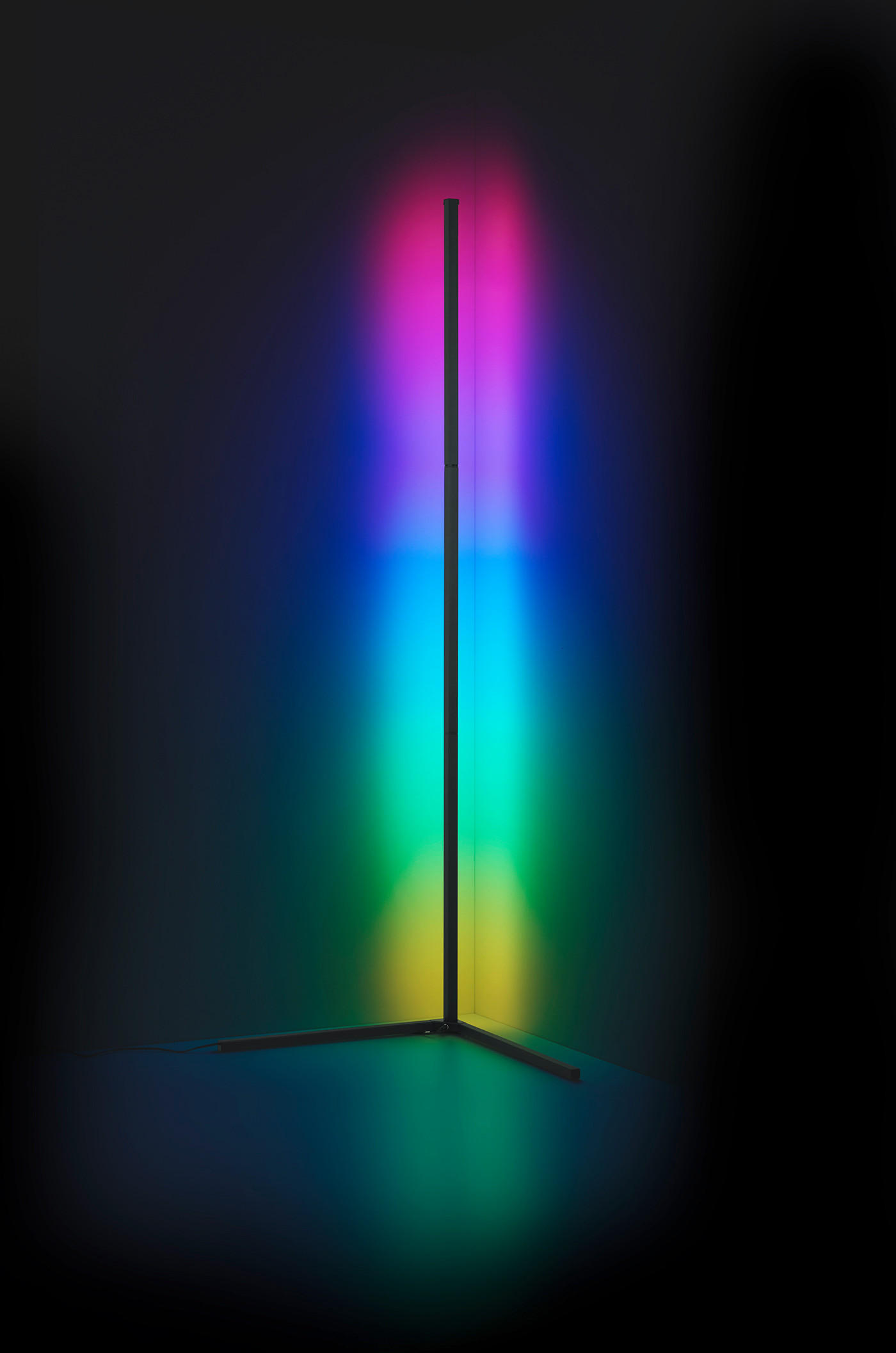 LED STOJACÍ LAMPA, 43/141 cm  - černá, Trend, kov (43/141cm)