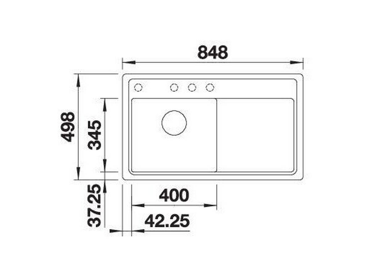 SPÜLE 523832  - Anthrazit, Basics, Stein (84,8/19,7/49,8cm) - Blanco