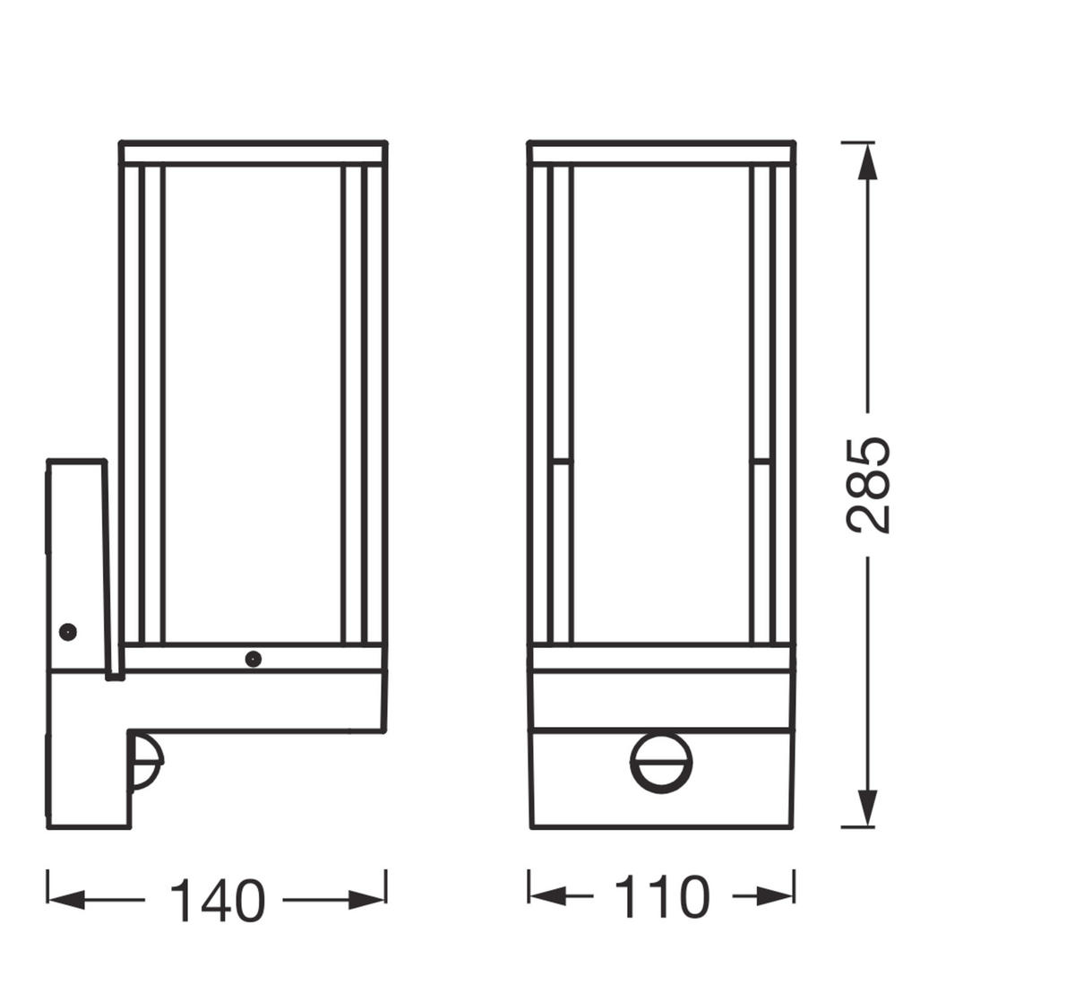 AUßENLEUCHTE 11/14/28,5 cm   - Dunkelgrau, Basics, Glas/Metall (11/14/28,5cm) - Osram